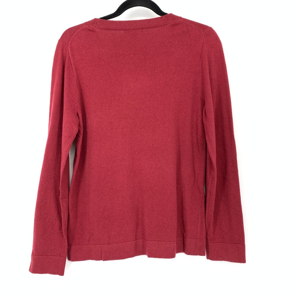 J.Crew Mercantile Cotton Wool Blend Teddie Pullover Sweater Womens Sz M Red NEW - Picture 2 of 6